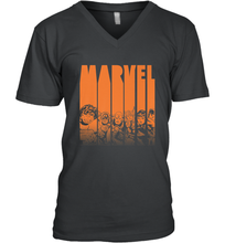 Load image into Gallery viewer, Marvel Avengers Halloween Logo Character Stencil Men's V-Neck
