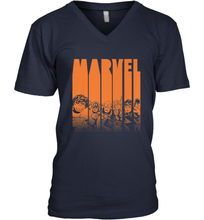 Load image into Gallery viewer, Marvel Avengers Halloween Logo Character Stencil Men's V-Neck
