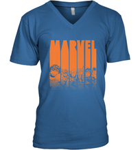 Load image into Gallery viewer, Marvel Avengers Halloween Logo Character Stencil Men's V-Neck
