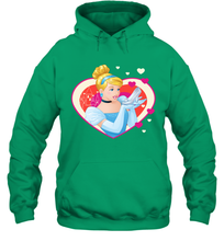 Load image into Gallery viewer, Disney Cinderella Valentine's Sparkle Hearts Hooded Sweatshirt
