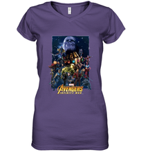Load image into Gallery viewer, Marvel Avengers Infinity War Neon Team 2 Women's V-Neck T-Shirt
