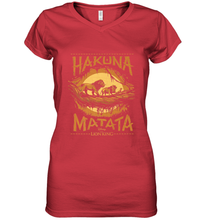 Load image into Gallery viewer, Disney The Lion King Live Action Hakuna Matata Sunset Poster Women's V-Neck T-Shirt

