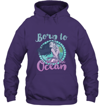 Load image into Gallery viewer, Disney Moana Born To Be In The Ocean Painted Hooded Sweatshirt
