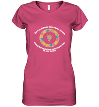 Load image into Gallery viewer, April is autism awareness month , Every day is Autism awareness day in our home AutismT shirt Women's V-Neck T-Shirt
