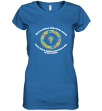 Load image into Gallery viewer, April is autism awareness month , Every day is Autism awareness day in our home AutismT shirt Women's V-Neck T-Shirt
