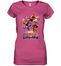 Load image into Gallery viewer, Marvel Rising Secret Warriors Hero Action Pose Collage Women's V-Neck T-Shirt
