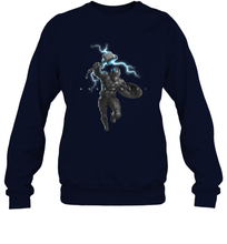 Load image into Gallery viewer, Marvel Avengers Endgame Captain America Assemble Lightning Crewneck Sweatshirt
