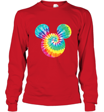 Load image into Gallery viewer, Disney Mickey Mouse Icon Rainbow Tie Dye Long Sleeve T-Shirt
