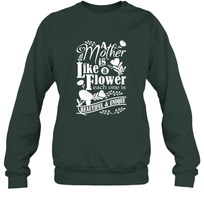 Load image into Gallery viewer, A mother is like a flower each one is beautiful and unique Crewneck Sweatshirt
