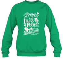 Load image into Gallery viewer, A mother is like a flower each one is beautiful and unique Crewneck Sweatshirt
