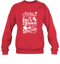 Load image into Gallery viewer, A mother is like a flower each one is beautiful and unique Crewneck Sweatshirt
