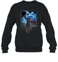 Load image into Gallery viewer, Marvel Avengers Endgame Captain America Worthy Action Pose Crewneck Sweatshirt
