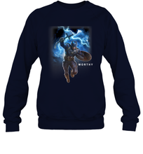 Load image into Gallery viewer, Marvel Avengers Endgame Captain America Worthy Action Pose Crewneck Sweatshirt
