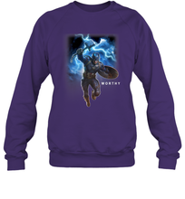 Load image into Gallery viewer, Marvel Avengers Endgame Captain America Worthy Action Pose Crewneck Sweatshirt

