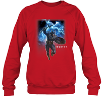 Load image into Gallery viewer, Marvel Avengers Endgame Captain America Worthy Action Pose Crewneck Sweatshirt
