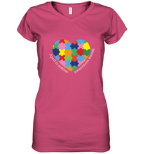 Load image into Gallery viewer, April is autism awareness month T shirt Women's V-Neck T-Shirt
