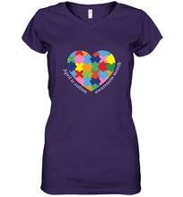 Load image into Gallery viewer, April is autism awareness month T shirt Women's V-Neck T-Shirt
