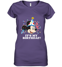 Load image into Gallery viewer, Disney Mickey Mouse It�s My Birthday Women's V-Neck T-Shirt
