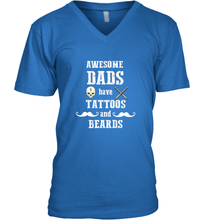 Load image into Gallery viewer, Awesome dads have tattoo and beards Happy Father's day Men's V-Neck
