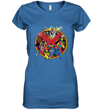 Load image into Gallery viewer, Marvel X Men Animated Series Logo Retro 90s Women's V-Neck T-Shirt
